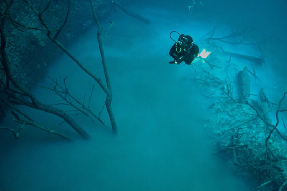 Exploring cenote Angelita
